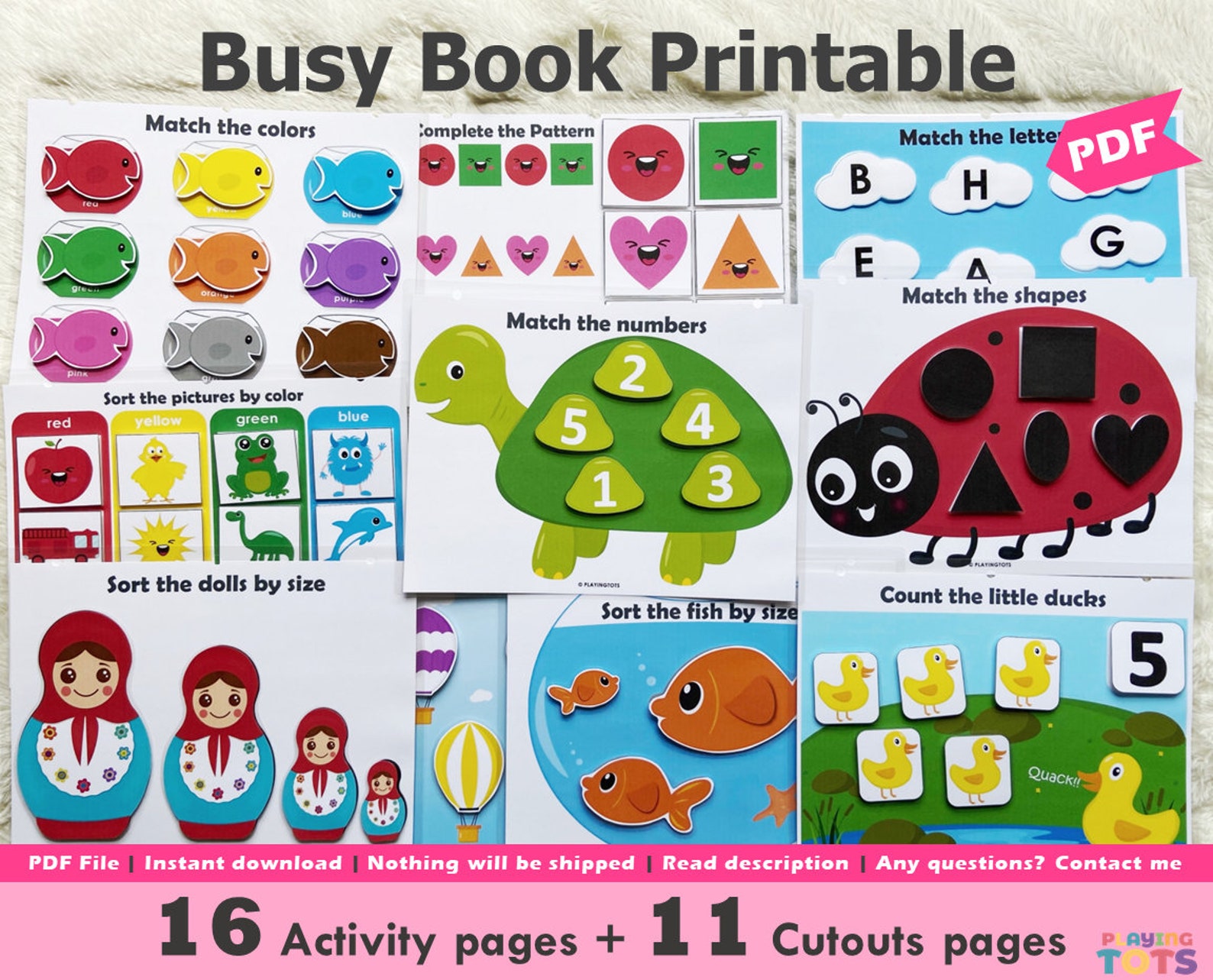 Toddler Busy Book Printable, Learning Binder, Educational Printable ...