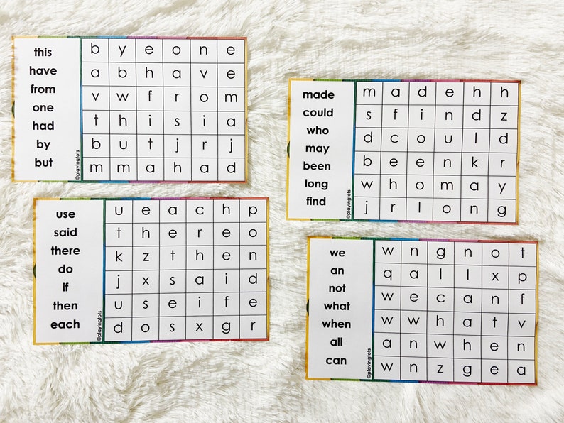 Sight Words Word Search Activity Printable Sight Words Game | Etsy