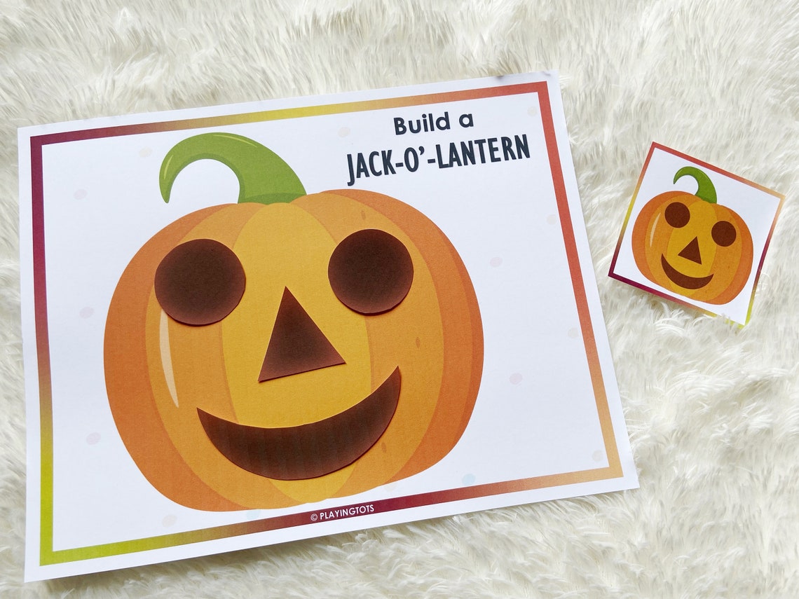 Jack O Lantern Printable Build Jack O Lantern Shapes Etsy