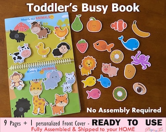Toddler Busy Book, Fully Assembled, First Learning Binder, Fun Quiet Book, Homeschool Binder, Toddler Activity Book, Toddler Worksheet, VOL1