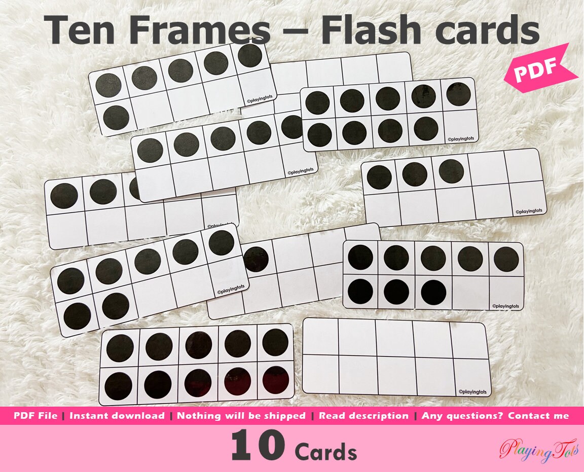 Ten Frame Cards Printable 10 Frames Flash Cards Ten Frame - Etsy