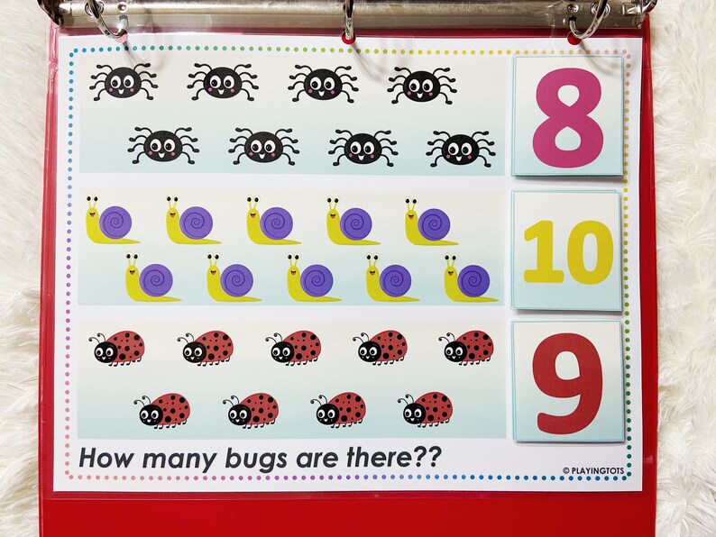 Counting Activity Printable Bugs Busy Book Pages Number - Etsy