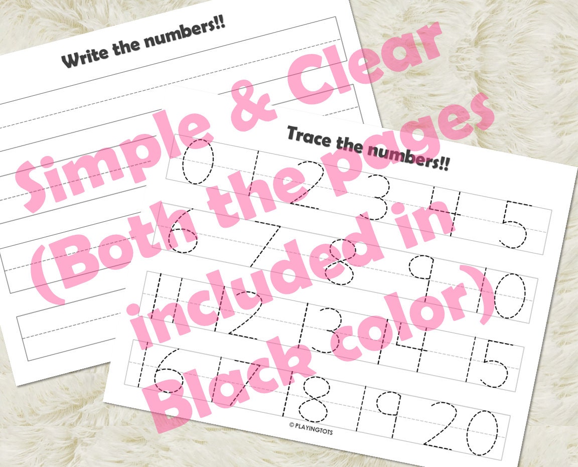 Number Tracing Printable Numbers Tracing Worksheets - Etsy