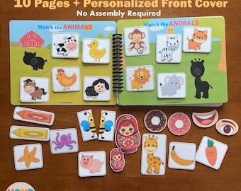 Toddler Busy Book, Fully Assembled, First Learning Binder, Fun Quiet Book, Homeschool Binder, Toddler Activity Book, Toddler Worksheet