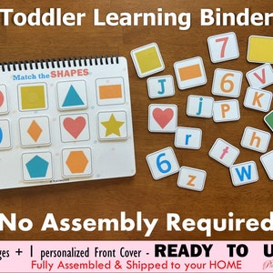 Personalized Toddler Learning Binder, Fully Assembled, Busy Book, Quiet Book, Homeschool Binder, Preschool Activity Book, PreK Worksheets