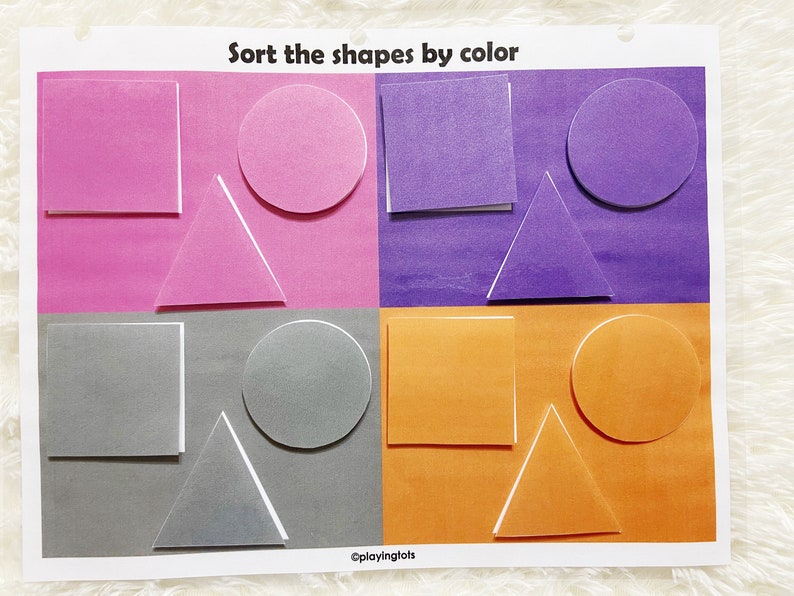 Colors and Shapes Sorting Activity Printable Toddler Busy - Etsy