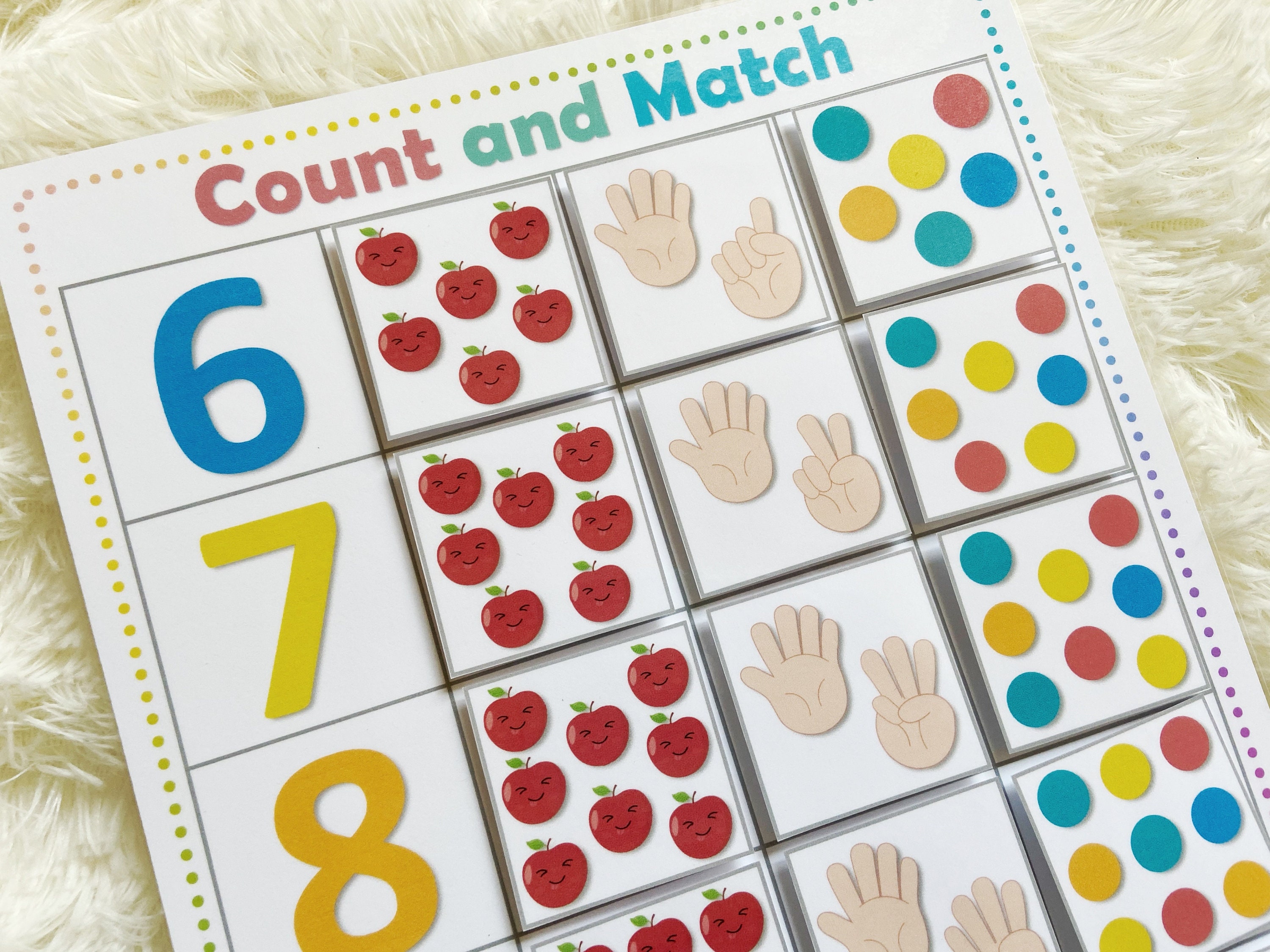 Counting Practice Printable Count and Match Preschool Math | Etsy