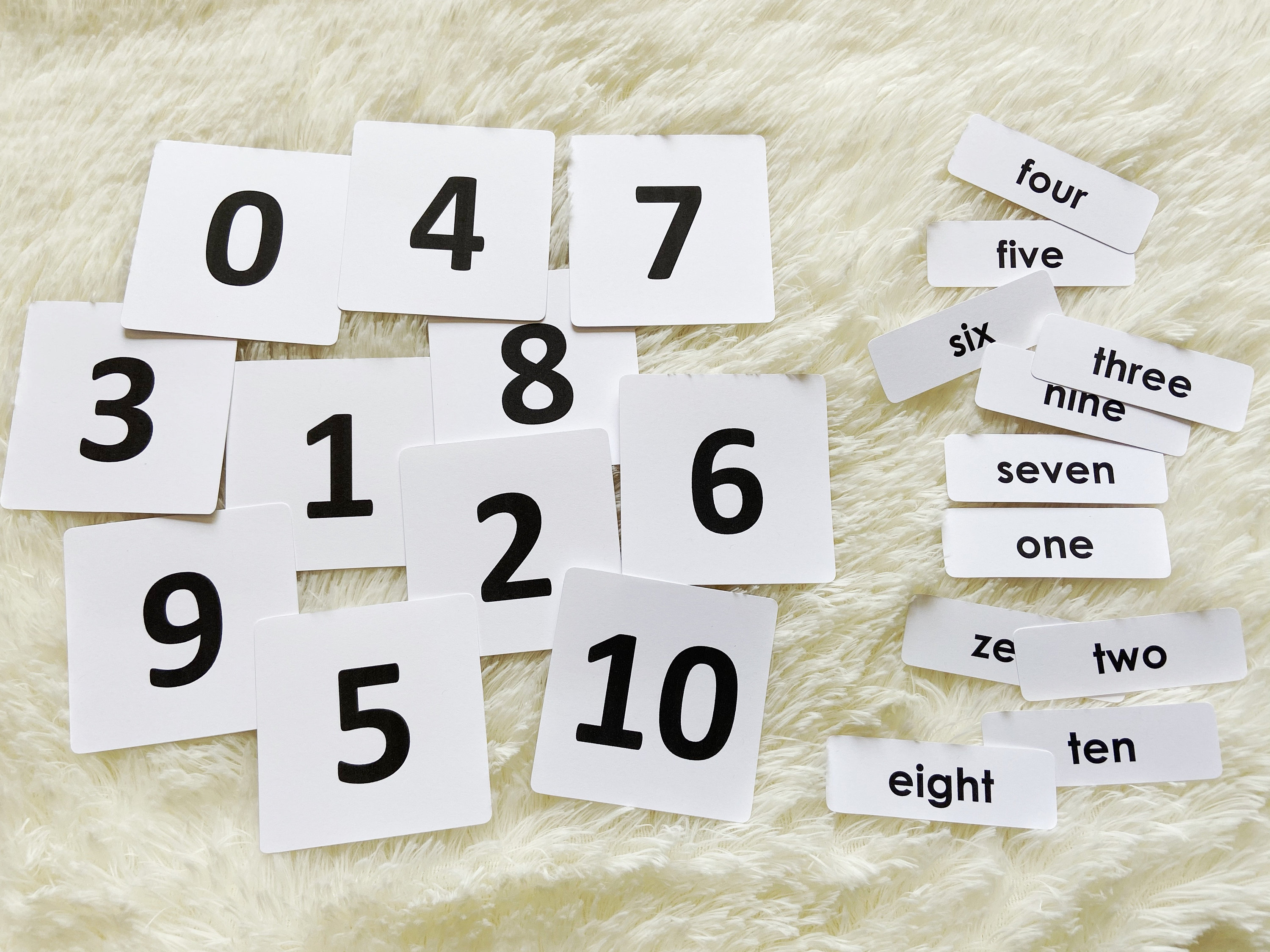 Number Flashcards Printable Numbers 0 to 10 Cards Montessori - Etsy