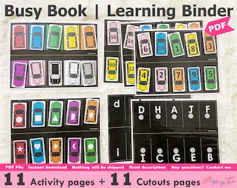 pre k 5 worksheets Preschool Busy Book Printable, Car themed Activities, Vehicle Busy Binder, Toddler Quiet Book, PreK Learning Binder, Preschool Printables