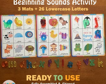 Beginning Sounds Matching Activity, Fully Assembled, Preschool Activities, PreK Phonics, Busy Bag, Quiet Time Task Box, Initial Sounds