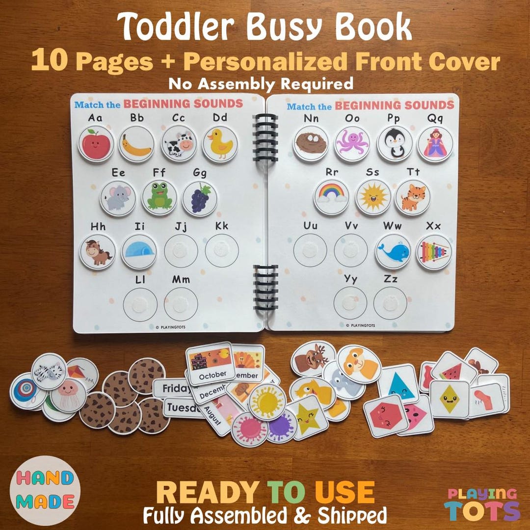 Toddler Learning Binder, Fully Assembled, Toddler Busy Book, Quiet Book ...