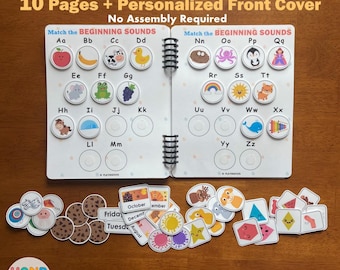 Toddler Learning Binder, Fully Assembled, Toddler Busy Book, Quiet Book, Homeschool Binder, Preschool Activity Book, PreK Worksheets