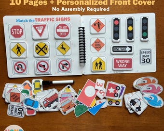 Toddler Busy Book, Fully Assembled, Learning Binder, Quiet Book, Homeschool Binder, Activity Book, Vehicles Busy Book, Preschool Busy book