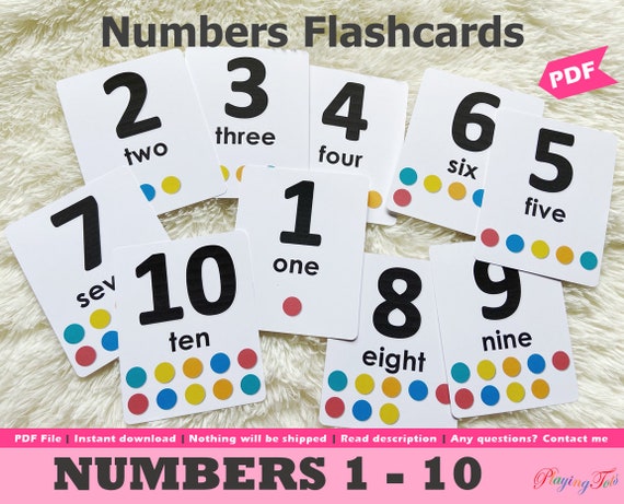 number flashcards printable numbers 1 to 10 cards minimalist etsy