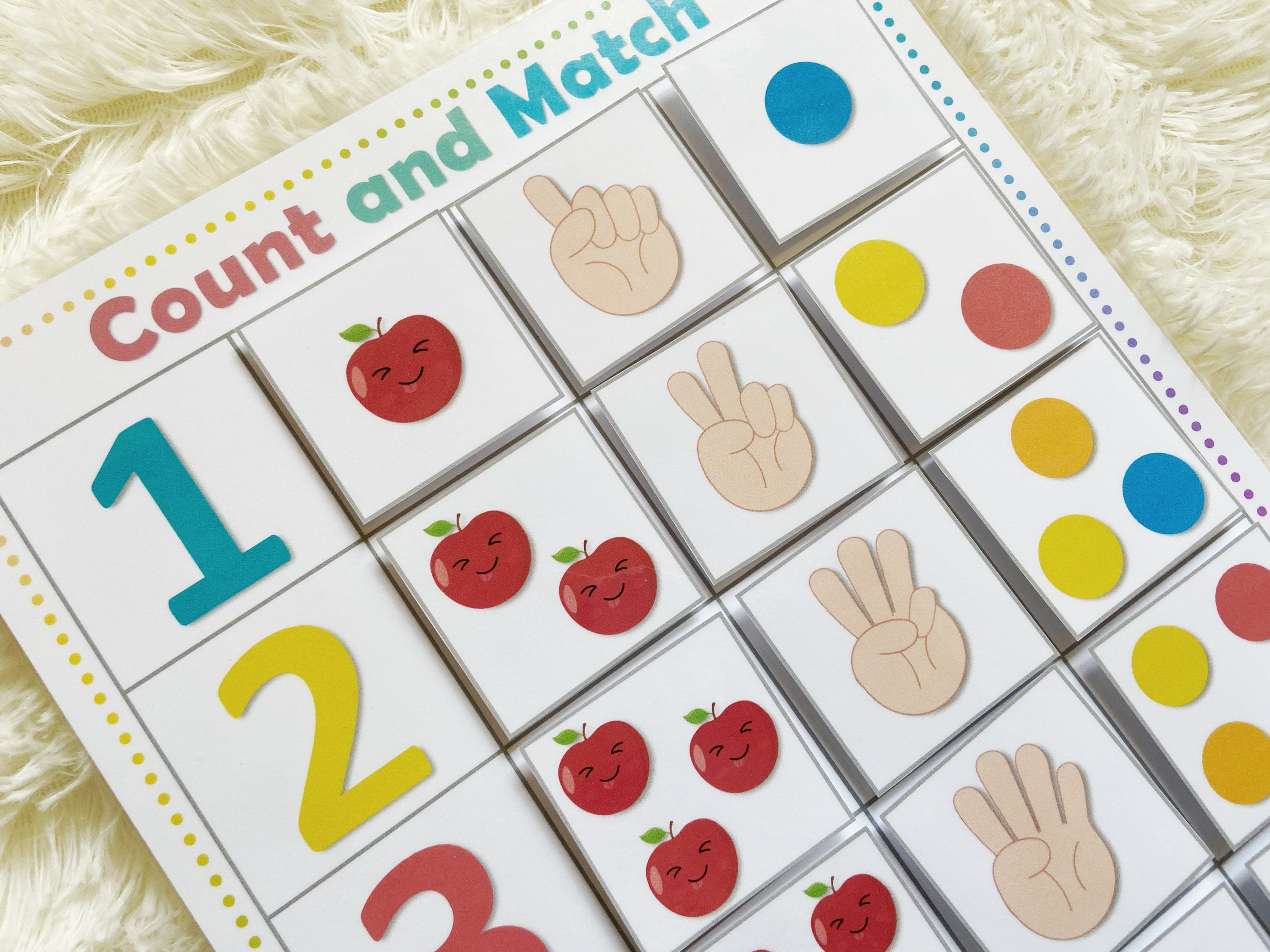Counting Practice Printable Count and Match Preschool Math | Etsy