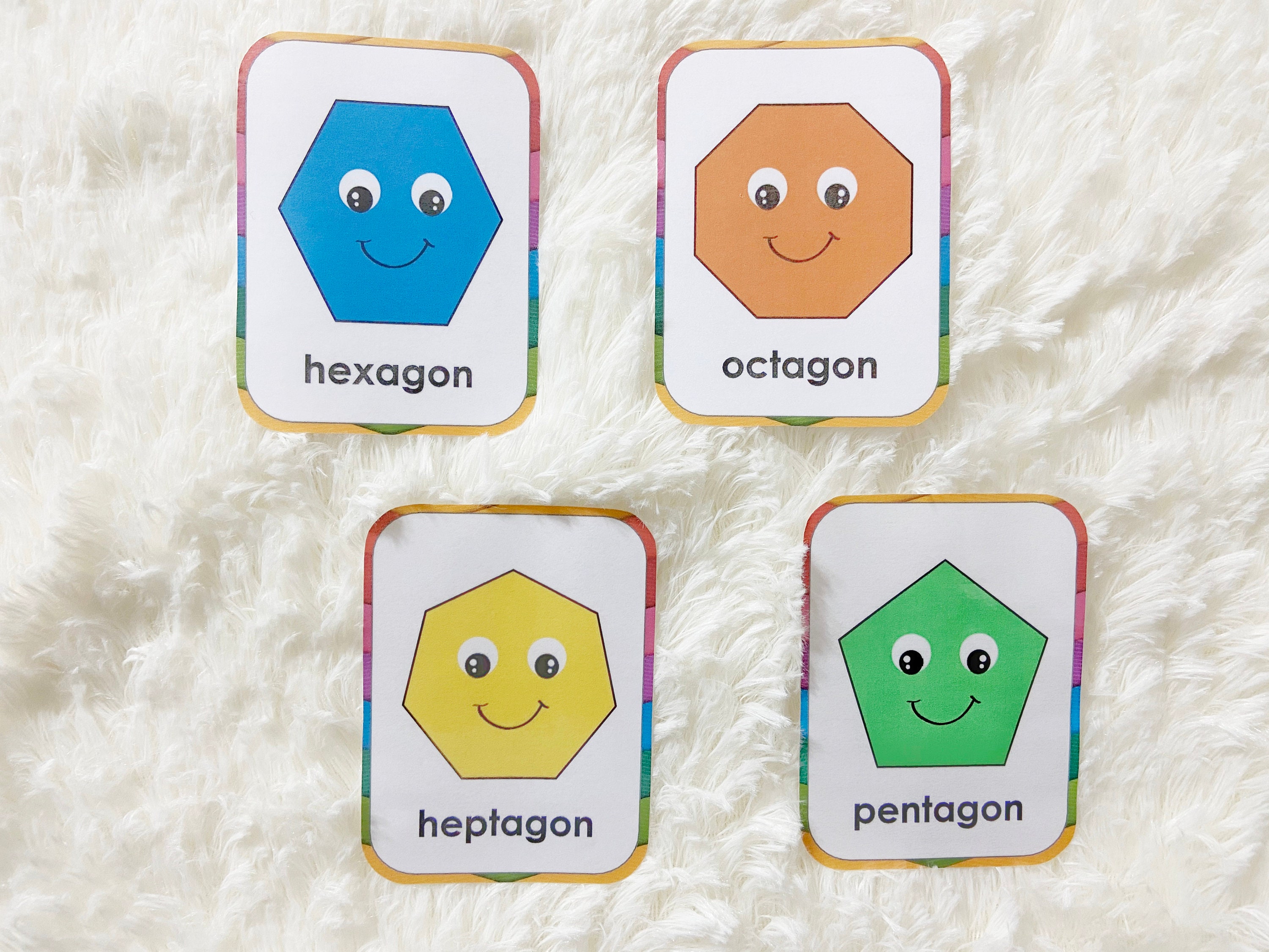 2D Shapes Flashcards Printable Shape Flash Card for Babies & | Etsy Canada