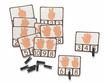 Fingers Counting and Clip Cards Printable, Busy Bag Activities, Task Box, Busy Box, Quiet Time, Toddler, Preschool, Pre-k Math, Homeschool