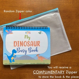 Dinosaur Busy Book, Fully Assembled, Toddler Learning Binder, Fun Quiet Book, Homeschool Binder, Toddler Activity Book, Toddler Worksheet image 9