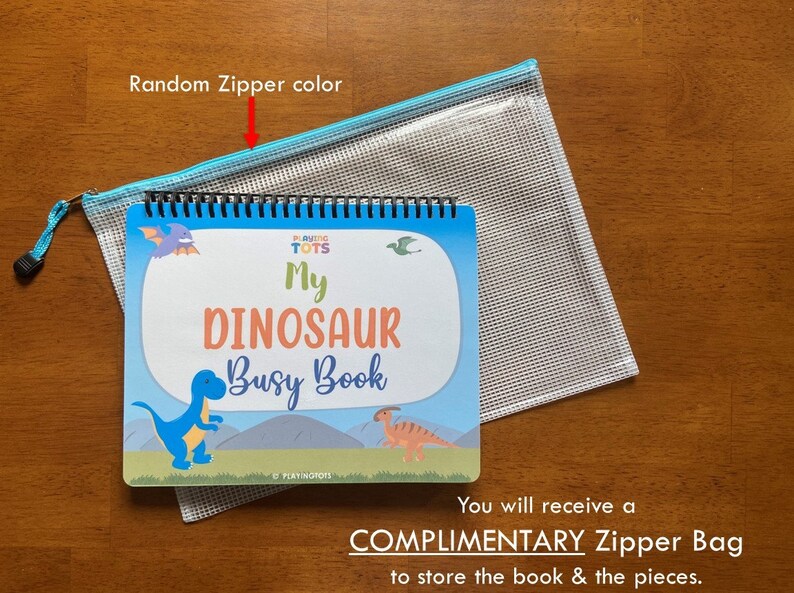 Dinosaur Busy Book, Fully Assembled, Toddler Learning Binder, Fun Quiet Book, Homeschool Binder, Toddler Activity Book, Toddler Worksheet image 9