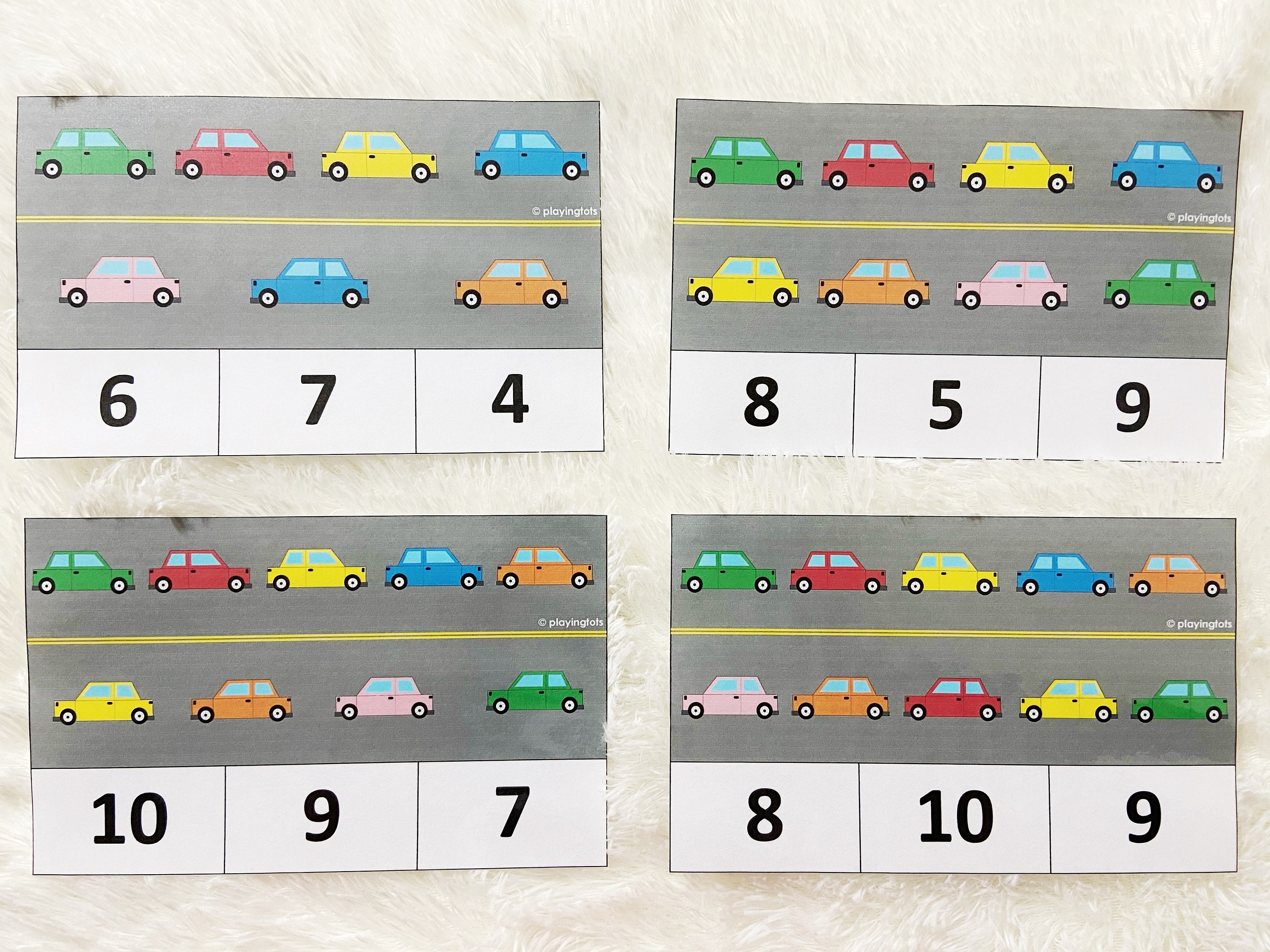 Cars Counting Activity Printable Count and Clip Activity Etsy