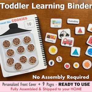 Toddler Learning Binder VOL2, Fully Assembled, Toddler Busy Book, Quiet Book, Homeschool Binder, Preschool Activity Book, PreK Worksheets