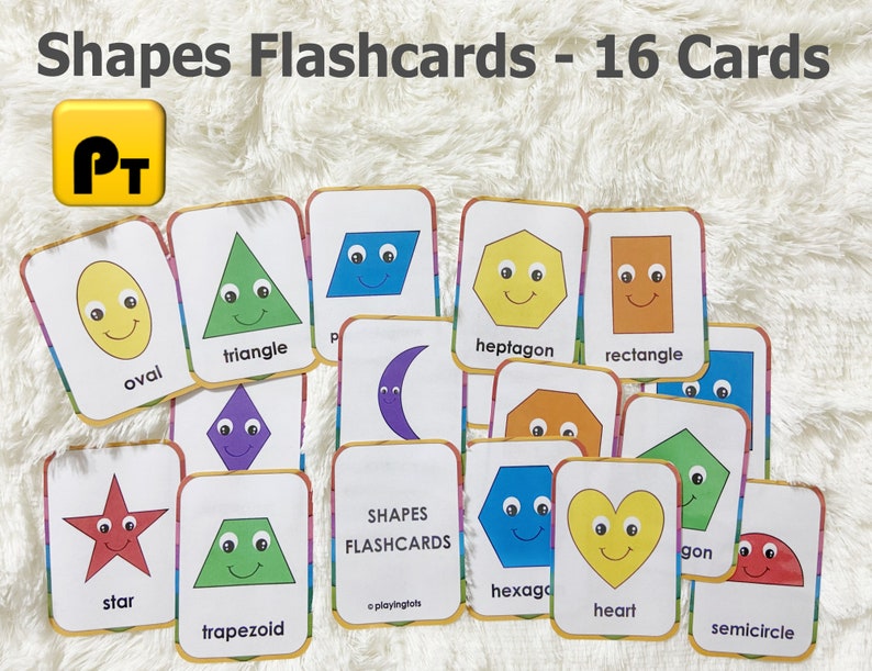 2D Shapes Flashcards Printable Shape Flash Card for Babies &amp; | Etsy
