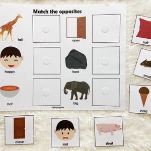 Opposites Matching Activity Printable for Toddlers and Preschoolers ...