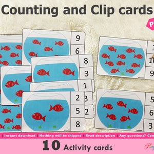 Fish Counting Activity Printable, Count and Clip Activity, Toddler Busy ...