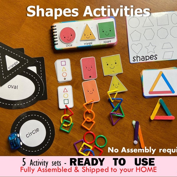 Preschool Activities, Shapes Activities, Fully Assembled, Learn 2D Shapes, Shapes Matching game, Toddler Learning, PreK, Busy Bags, Task box