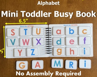 Alphabet Toddler Mini Busy Book VOL10, Fully Assembled, First Learning Binder, Fun Quiet Book, Toddler Activity Book, Busy bags, Preschool