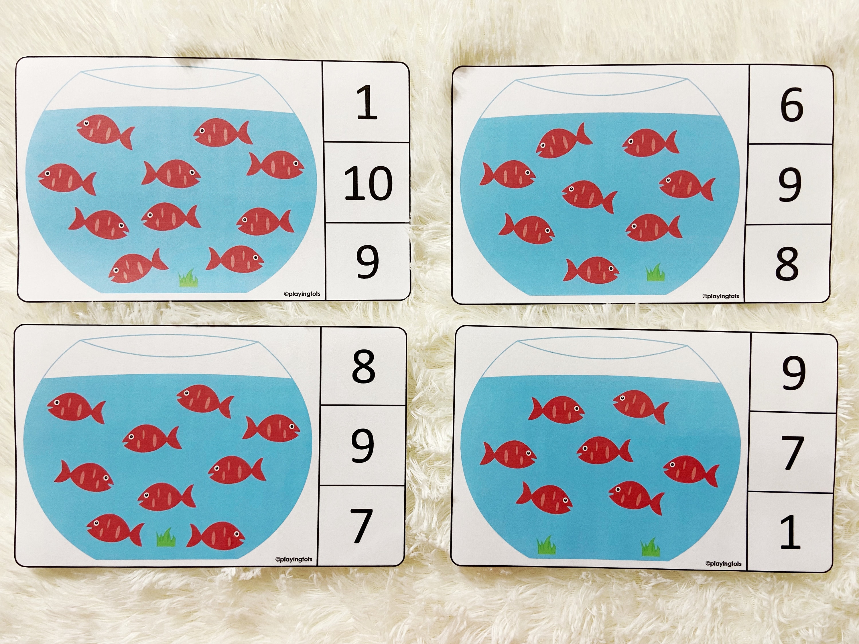 Fish Counting Activity Printable Count and Clip Activity Etsy India