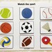 Sports Matching Activity Printable, Toddler Busy Book Pages, Learning ...