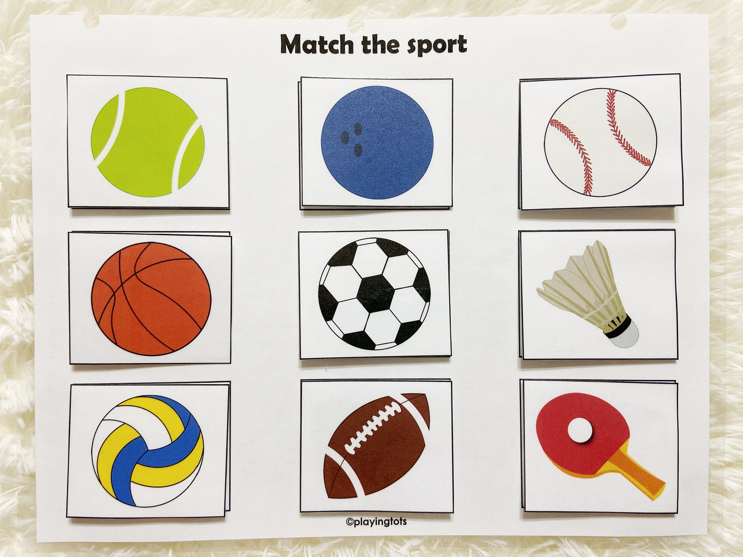 Sports Matching Activity Printable Toddler Busy Book Pages - Etsy