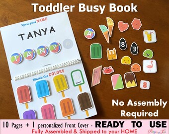 Toddler Busy Book, Fully Assembled, Learning Binder, Fun Summer Themed Quiet Book, Homeschool, Toddler Activity Book, Toddler Worksheet