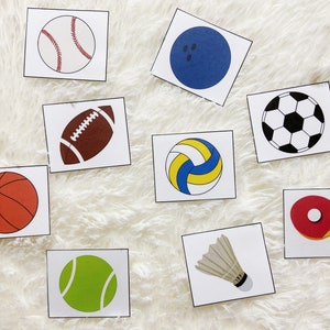 Sports Matching Activity Printable, Toddler Busy Book Pages, Learning ...