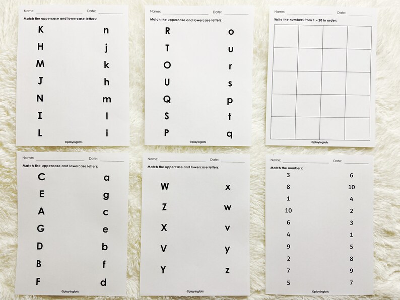 Alphabet Worksheets Printable Number Worksheets Printable - Etsy