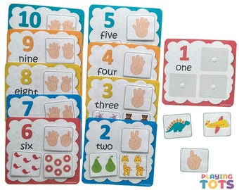 Counting Practice Activity Printable, Learn to count, Preschool Math, Count and Match, Montessori Math, Busy Bag Activity, Homeschool Math