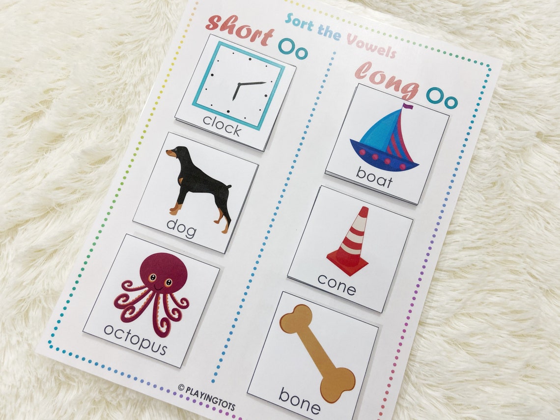 Vowel Chart Printable Vowel Sounds PDF Short and Long Vowels - Etsy