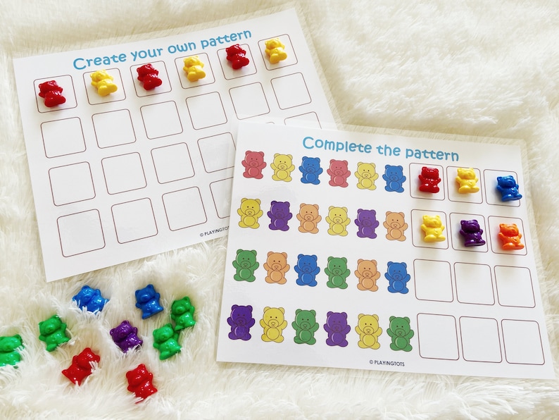 Bear Counters Learning Mats Printable Learning Binder Busy - Etsy