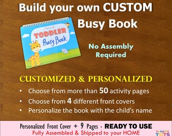 Build a Custom Busy Book, Toddler Busy Book, Fully Assembled, Learning Binder, Quiet Book, Preschool Binder, Activity Book, Worksheet, PreK