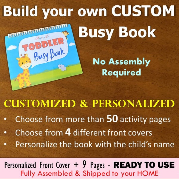 Build a Custom Busy Book, Toddler Busy Book, Fully Assembled, Learning Binder, Quiet Book, Preschool Binder, Activity Book, Worksheet, PreK
