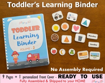 Toddler Learning Binder VOL2, Fully Assembled, Toddler Busy Book, Quiet Book, Homeschool Binder, Preschool Activity Book, PreK Worksheets