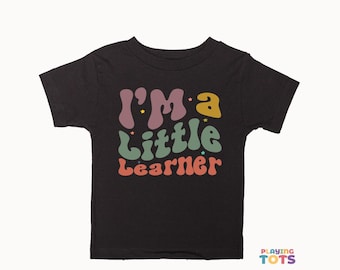 Little Learner Toddler Tshirt, Boys Girls Tees, Cute Retro Kid Shirt, Child's Homeschool Classroom Shirt, Two Three years old
