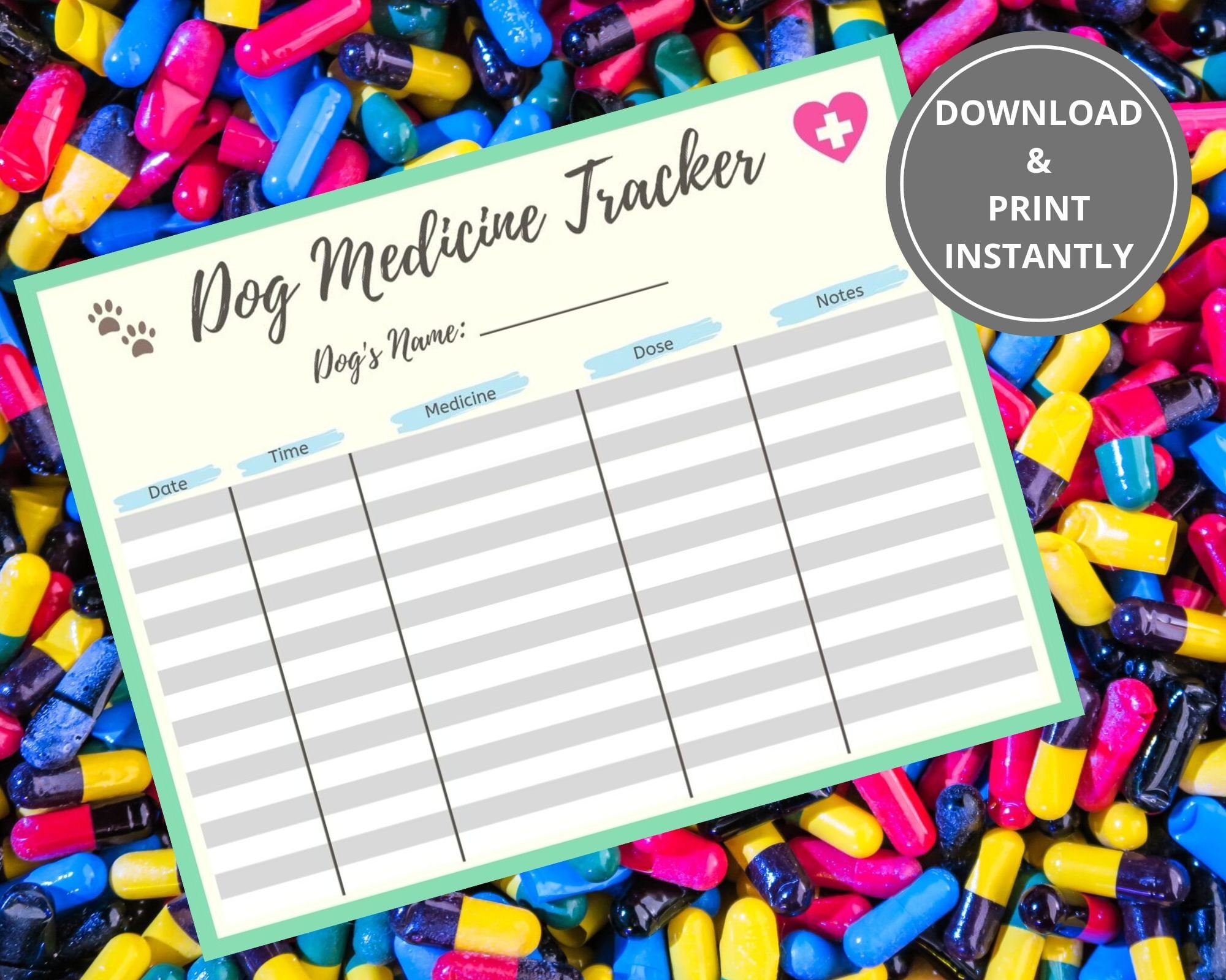 Free Printable Medicine Tracker For Dog