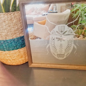 Etched Mirror Large Beetle