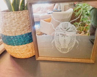 Etched Mirror Large Beetle