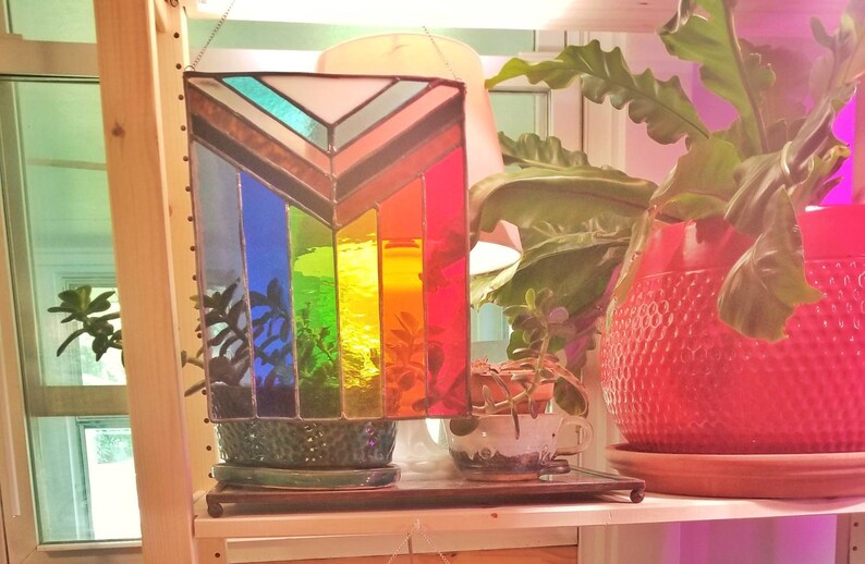 Progress Flag Rainbow Flag LBGT Flag Stained Glass