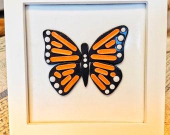 Monarch Butterfly fused Glass Tile
