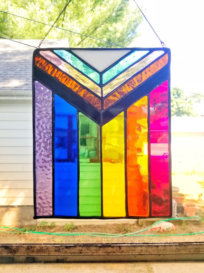 Progress Flag Rainbow Flag LBGT Flag Stained Glass