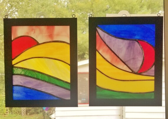 Triskele Crescent Moon Stained Glass Suncatchers